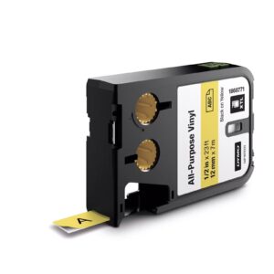 Original Dymo XTL All-Purpose Vinyl Labels, 12mm - black/yellow