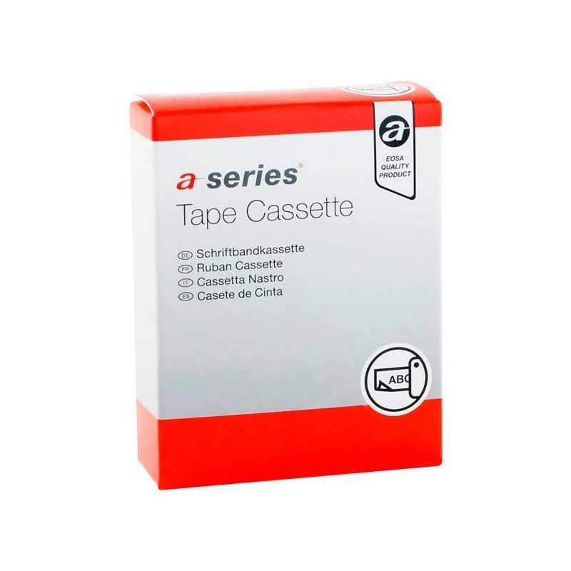 4604445 Compatible Ribbon Black/White Letratag Plastic Labels 12mm - Image 1