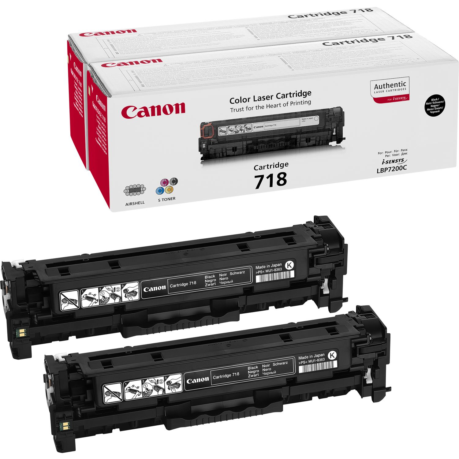 4608374 Original Black Cartridges Kit (718) - Image 1