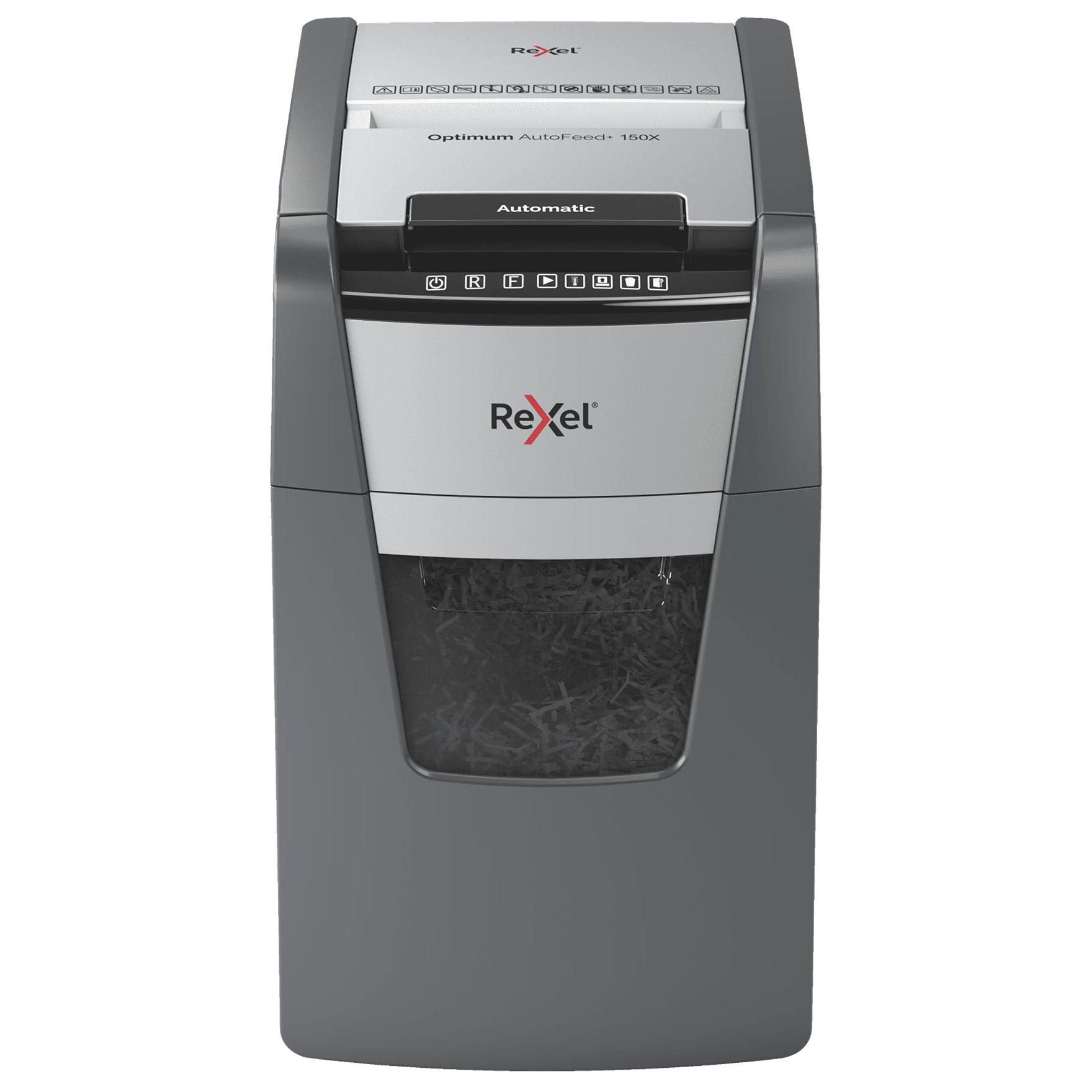 F365905 Rexel Optimum AutoFeed+ 150X Automatic Document Shredder with Cross-Cut Shredding - 4x28mm - 44 l (2020150XEU) - Image 1